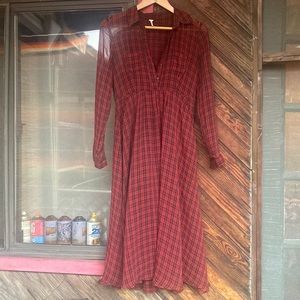 Free people plaid midi dress